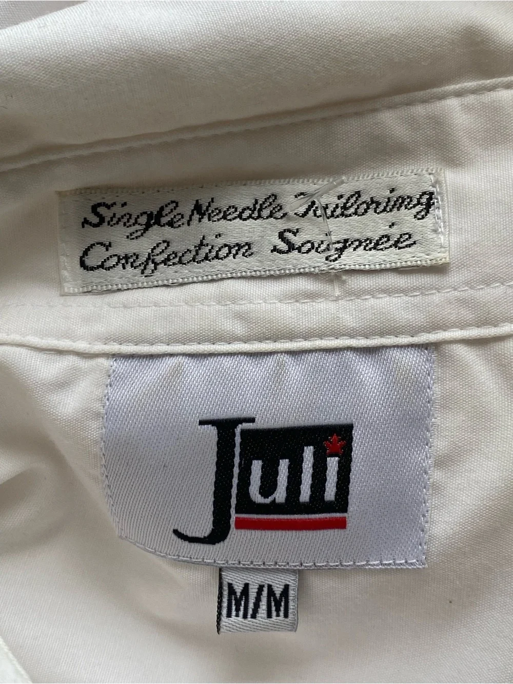 Juli Cat Embroidered Button Up Blouse Woman Medium White Long Sleeve Kitty FLAW - Picture 8 of 15